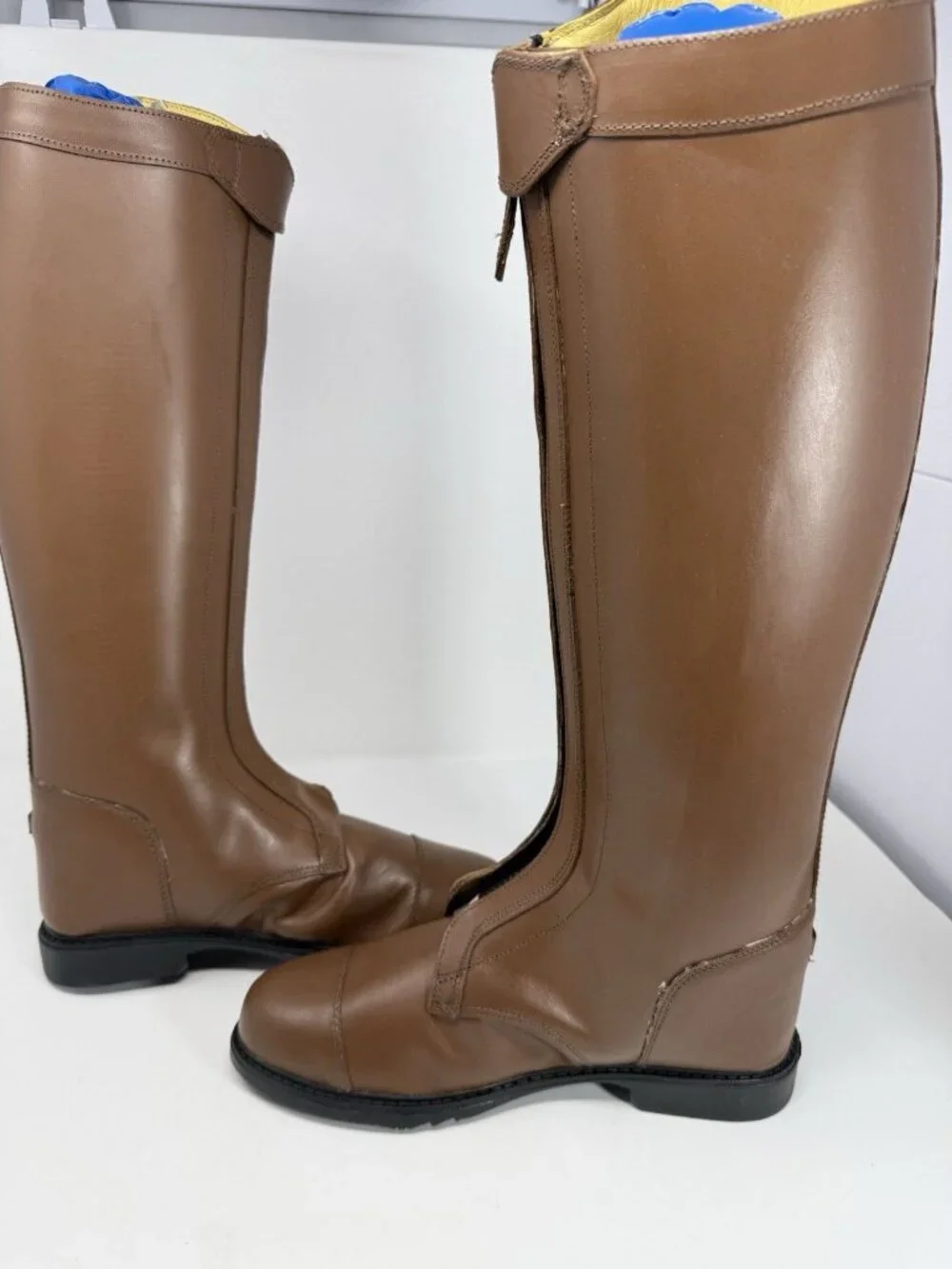 Mens TuffRider Mocha Brown Leather Polo Boots Brand New In Retail Box Size 9